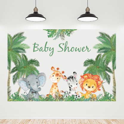 Jungle Safari Baby Shower Background Banner