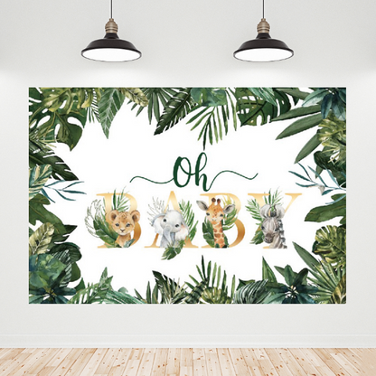 Oh Baby Shower Party Decoration Backdrop Banner