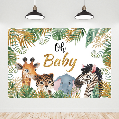 Animal Forest Baby Shower Party Decoration Backdrop Banner