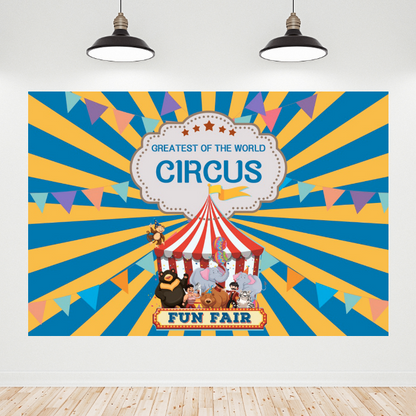 Fun Fair Circus Theme Birthday Decoration Backdrop Banner