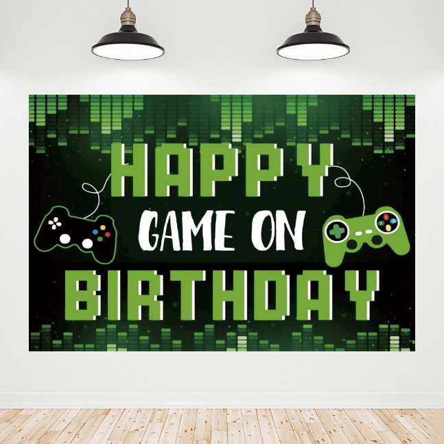 Happy Birthday Game Theme Backdrop Banner