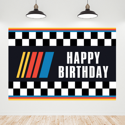 Racing Flag Party Decoration Backdrop Banner