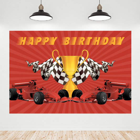 Car Racing Theme Party Decoration Backdrop Banner