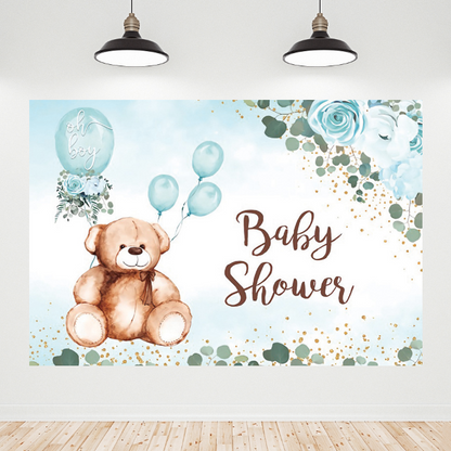 Teddy Bear Baby Shower Birthday Party Decoration Backdrop Banner