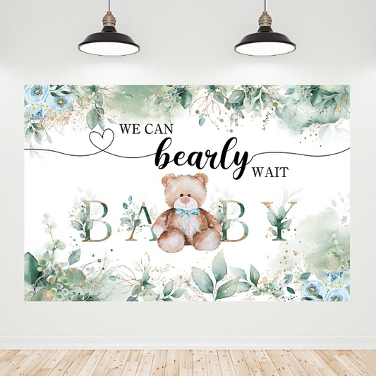 Teddy Bear Baby Shower Decoration Backdrop Banner