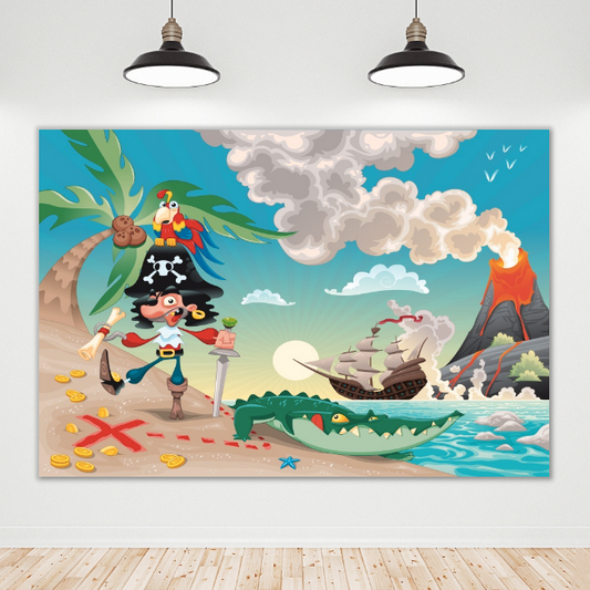 Pirate Theme Party Decoration Backdrop Banner
