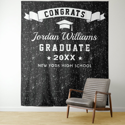 Congrats Graduate Party Decoration Fabric Background Backdrop