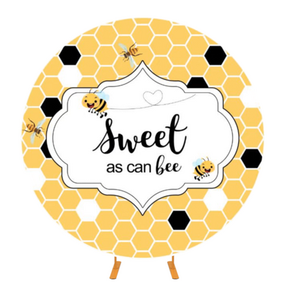 Sweet As Can Bee Round Backdrop Cover For Baby Shower Birthday Party