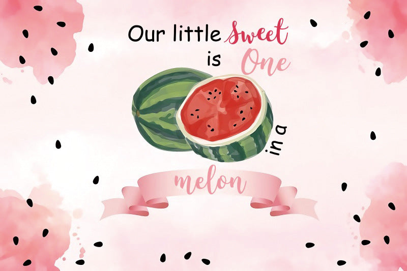 Happy Birthday Melon Theme Backdrop Banner