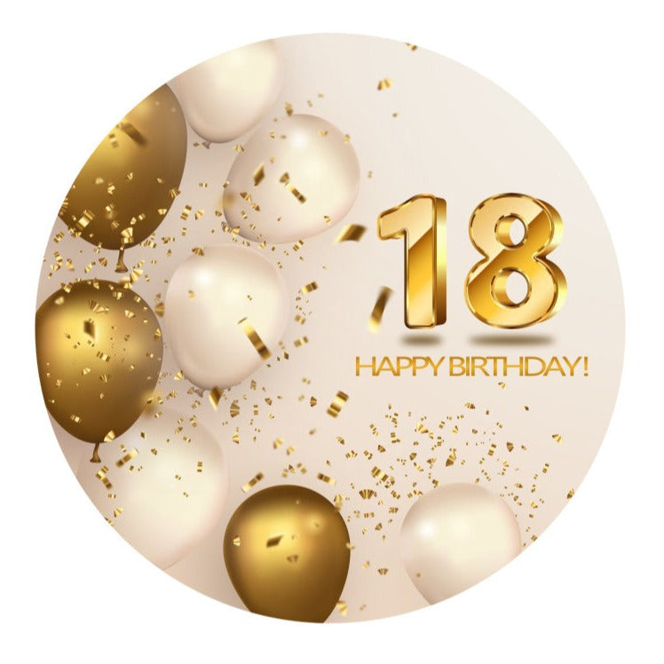 18th Birthday Party Round Background Cover