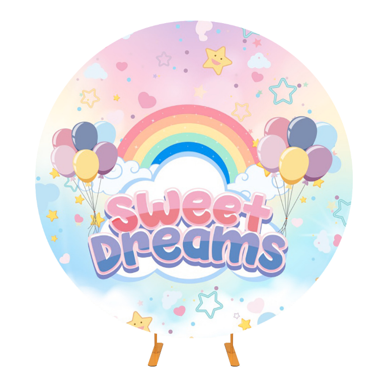 Sweet Dream Birthday Party Round Background Cover