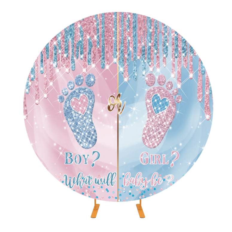 Gender Reveal Circle Backdrop Cover