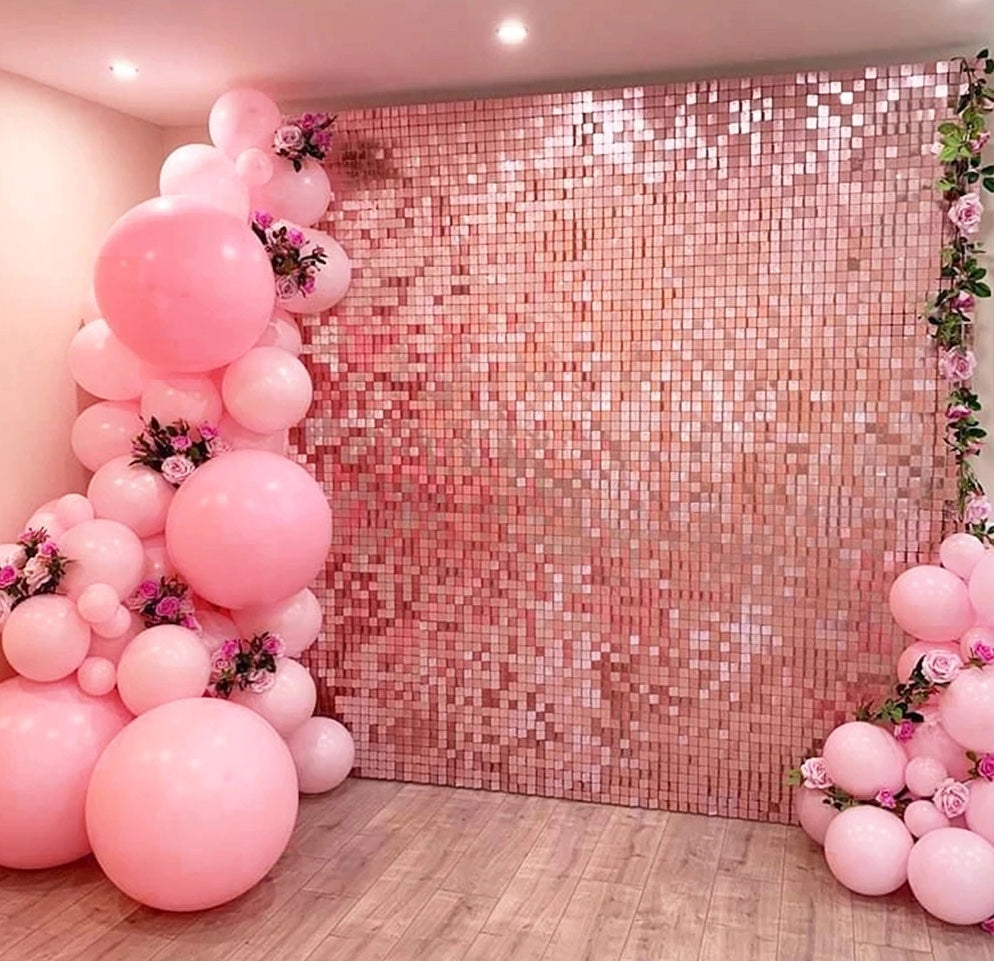 Pink Birthday Wedding Baby Shower Sequin Shimmer WallBackdrop