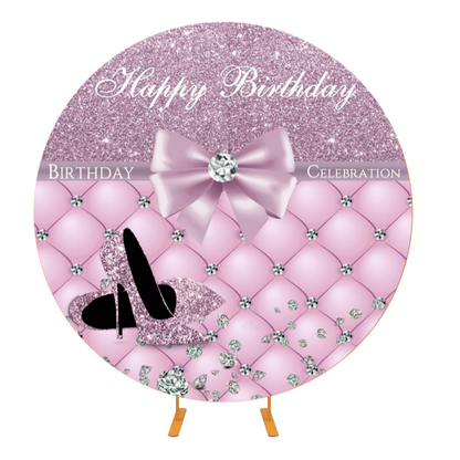 Pink Birthday Round Background Cover