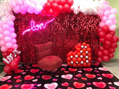 Red Party Event Decoration Sequin Shimmer Backdrop Wall For Birthday Baby Shower Bridal