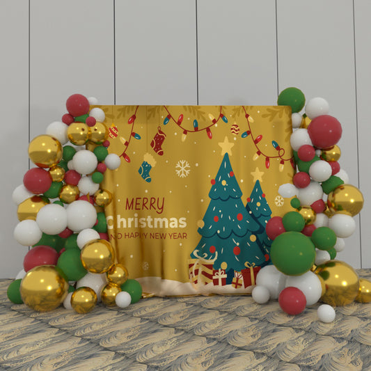 Merry Christmas Decoration Fabric Backdrop