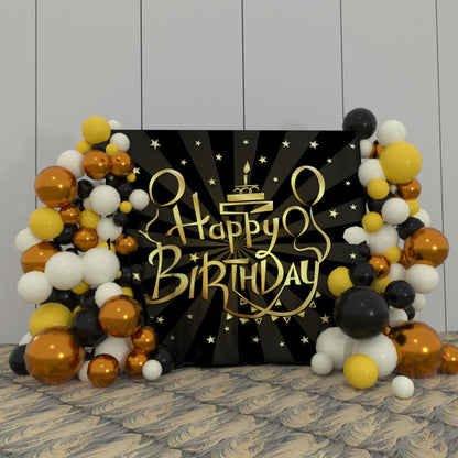 Happy Birthday Party Decoration Fabric Backdrop