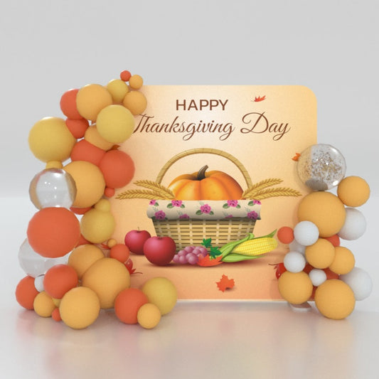 8*7.5ft Thanks Giving Day Decoration Straight Backdrop