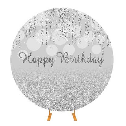 Sliver Birthday Party Circle Background Cover