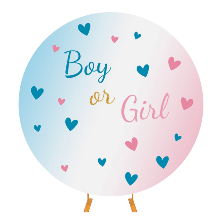 Baby Shower Gender Reveal Party Round Backdrop Cover