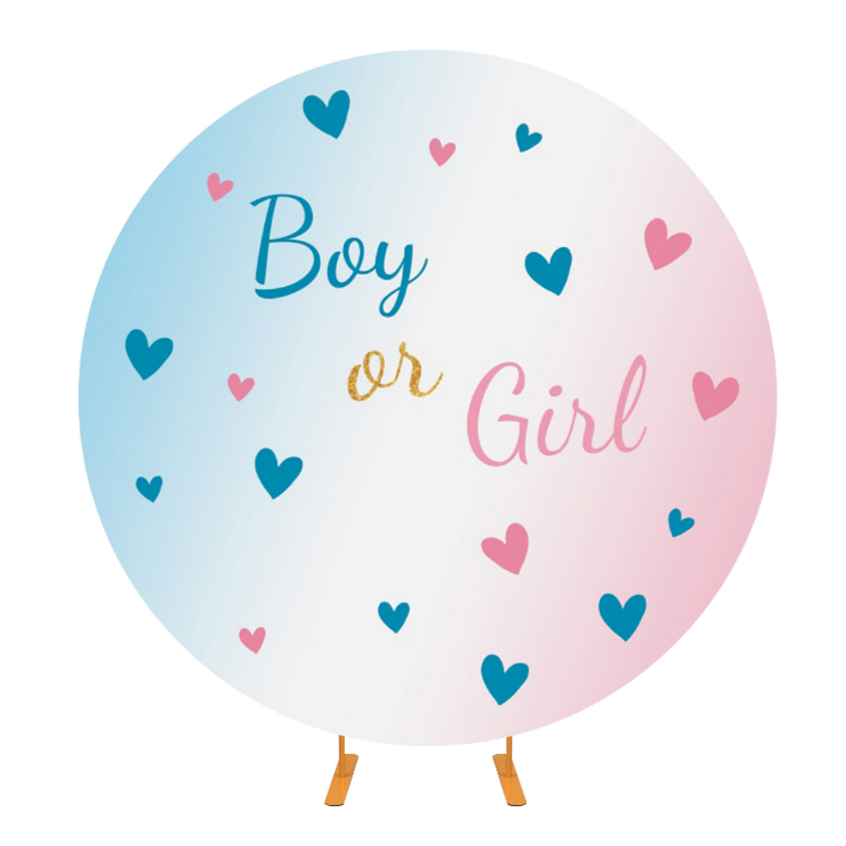 Gender Reveal Party Round Background Cover