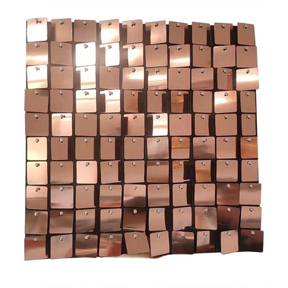 Square champagne sequin shimmer wall