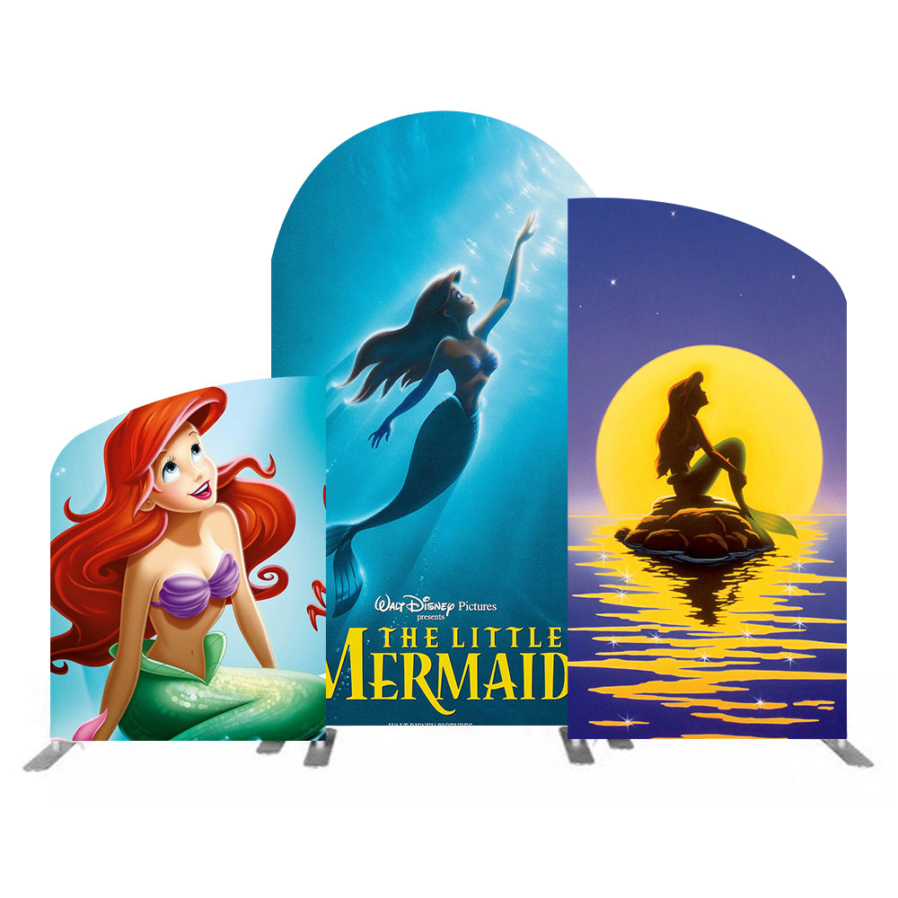 Mermaid Cartoon Party Event Arch Backdrop