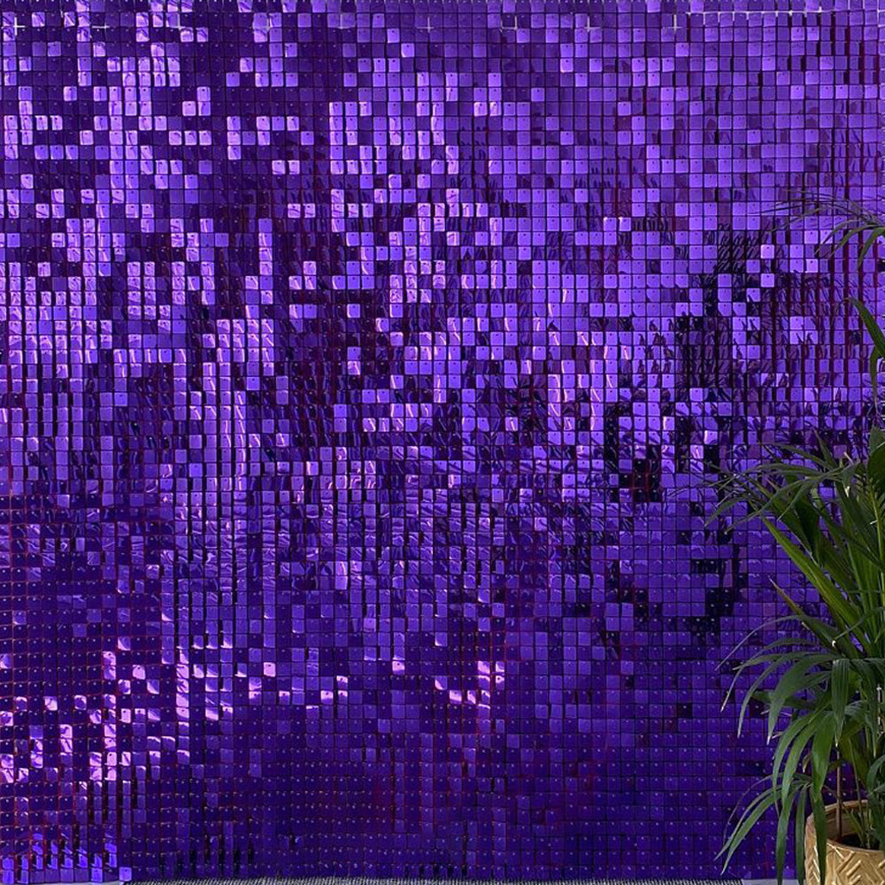 Champagne Purple Blue Birthday Party Decoration Shimmer Backdrop Wall