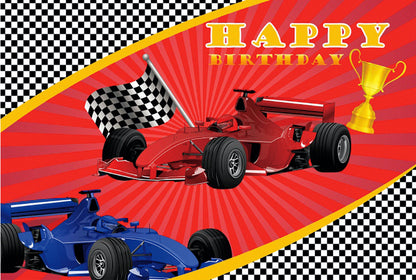 Racing Car Theme Party Decoration Backdrop Banner
