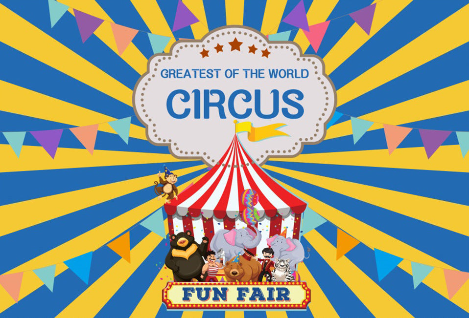 Fun Fair Circus Theme Birthday Decoration Backdrop Banner