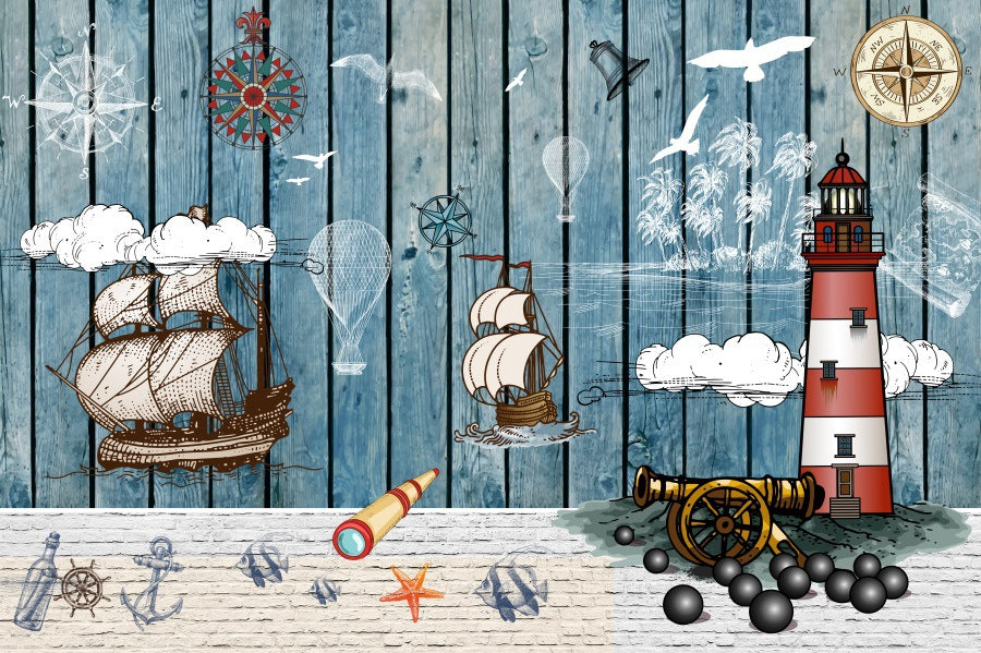 Navigation Pirate Theme Party Decoration Backdrop Banner