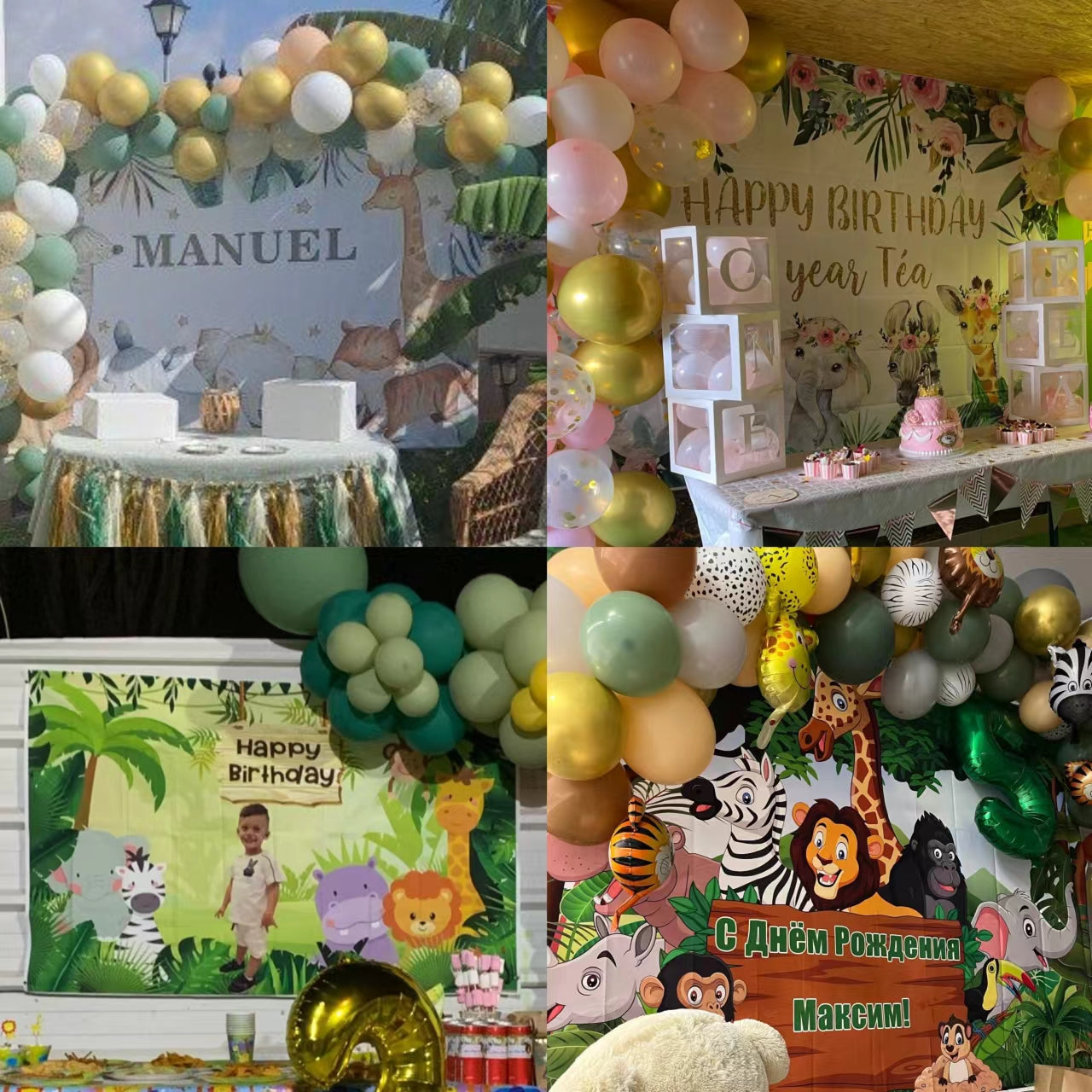 Animal Forest Baby Shower Party Decoration Backdrop Banner