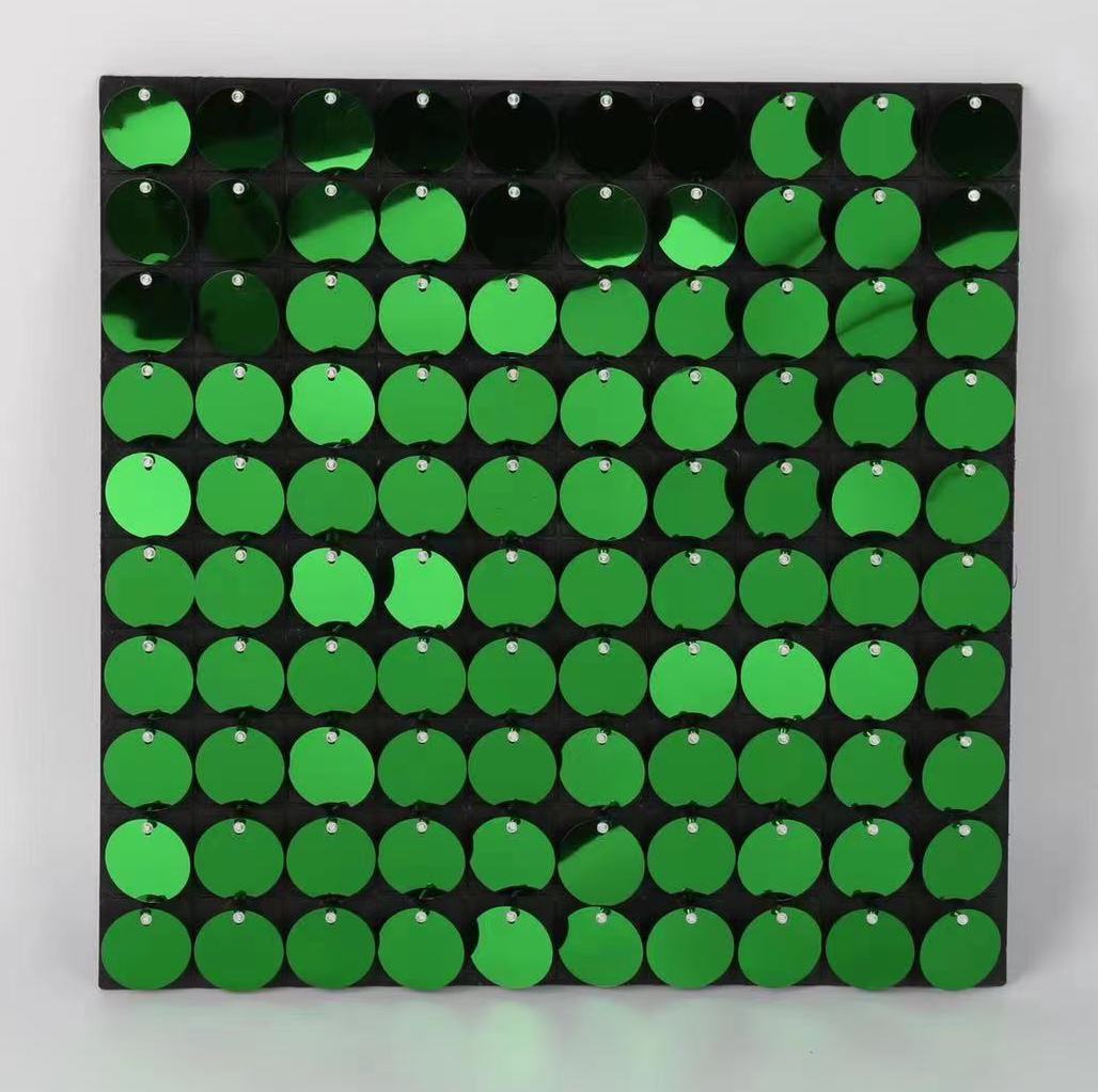 Round Green Sequin Shimmer Wall