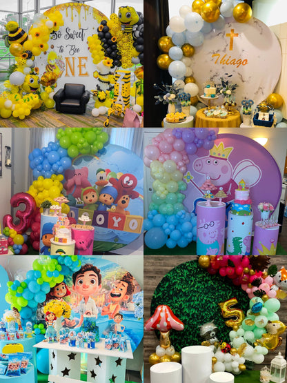 Mermaid Theme Children Birthday Round Backdrop Cover