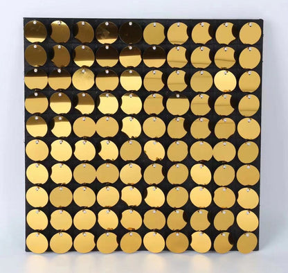 Round Gold Sequin Shimmer Wall
