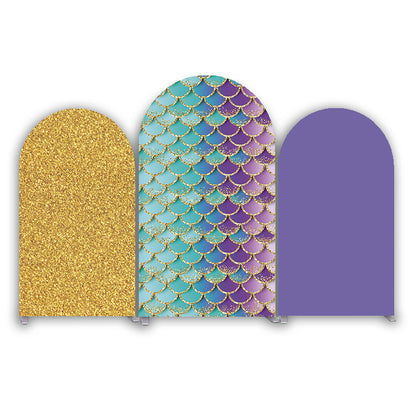 Mermaid Theme Happy Birthday Party Arch Backdrop Cover