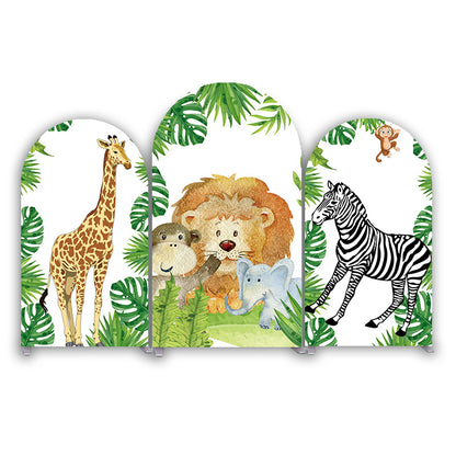 Safari Wild Jungle Happy Birthday Party Arch Backdrop Cover