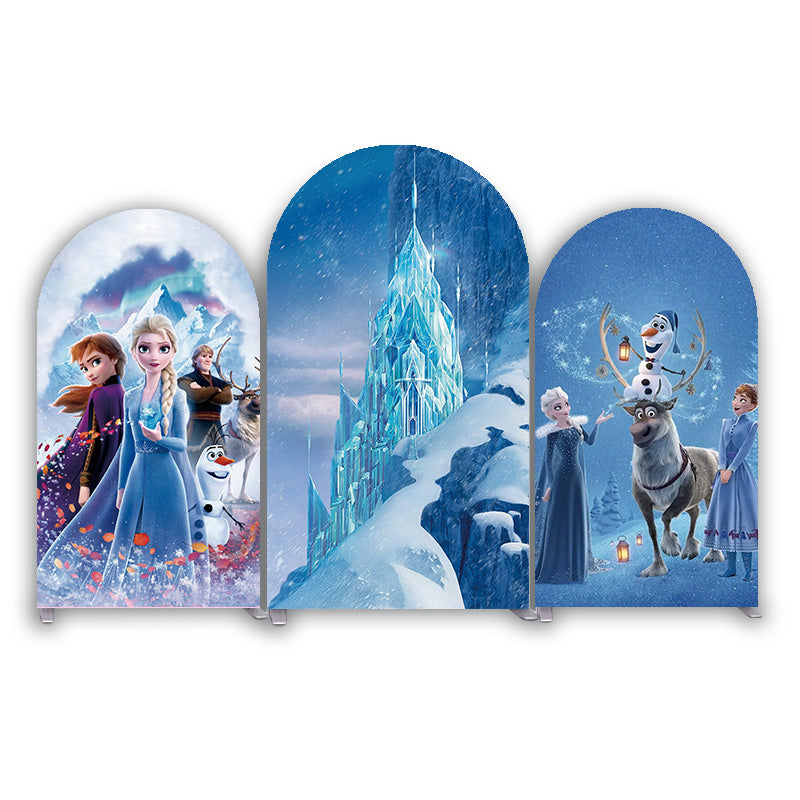 Frozen Theme Happy Birthday Party Arch Backdrop Cover