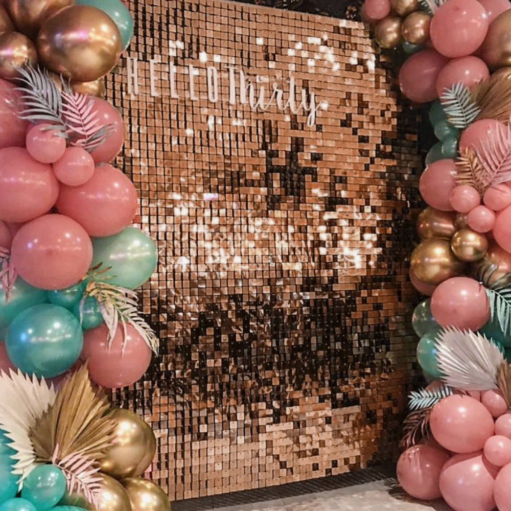 Round Champagne Sequin Shimmer Wall