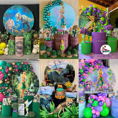 Safari Girl's Birthday Party Decorations Round Backdrop